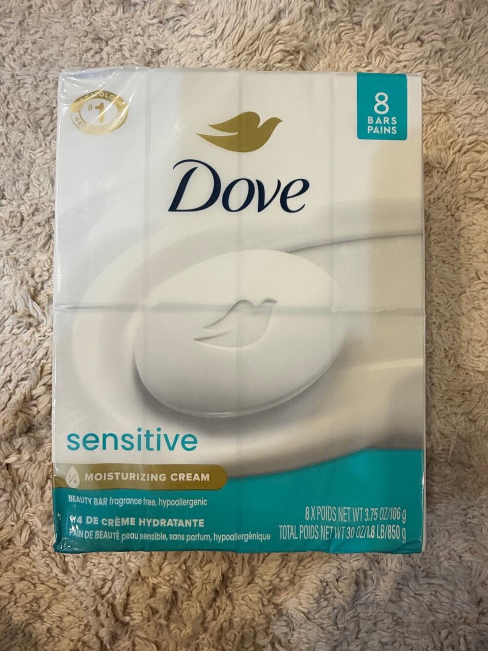 Dove Sensitive Soap Bars Pack of 8